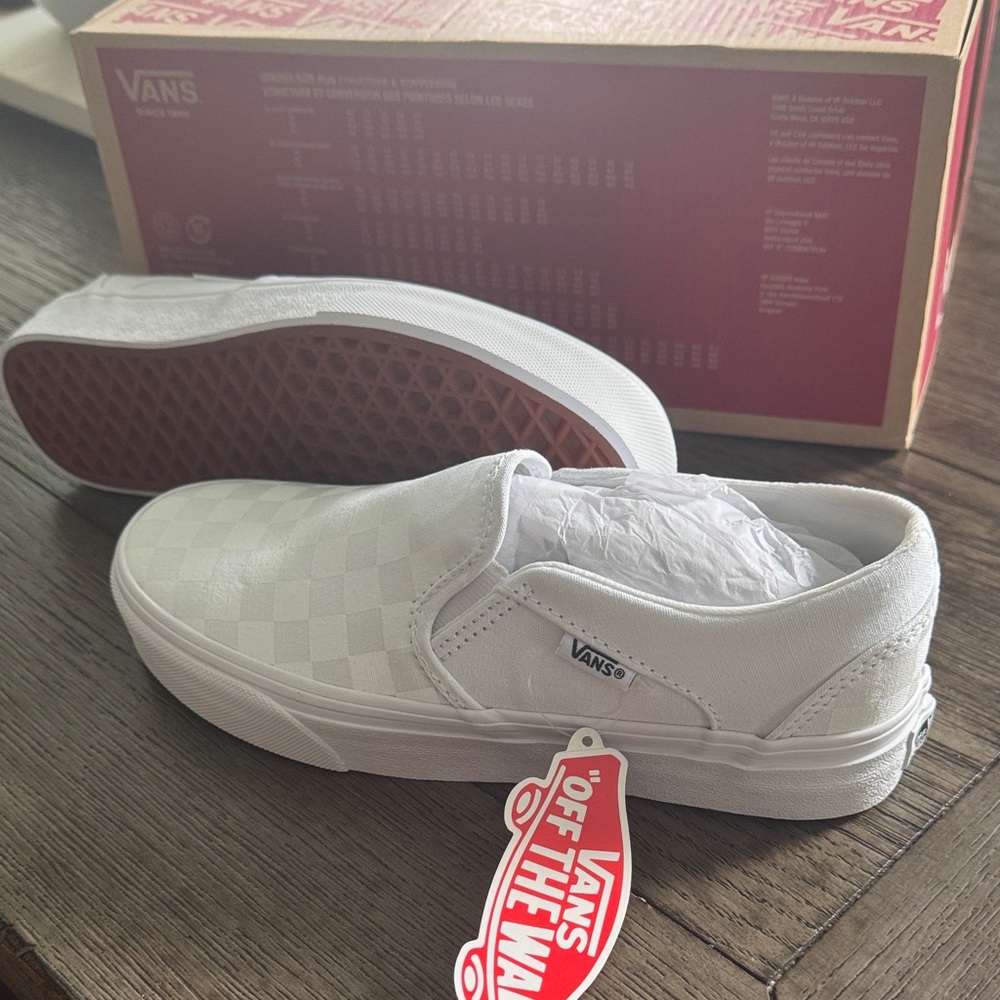 Vans Asher White Checkered Sneakers - Picture 2 of 3